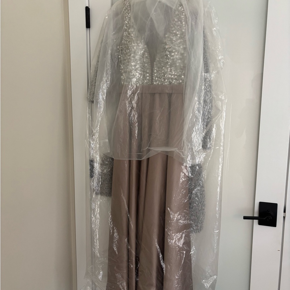 Sequin Embellished Champagne/Brown Gown - Picture 6 of 6